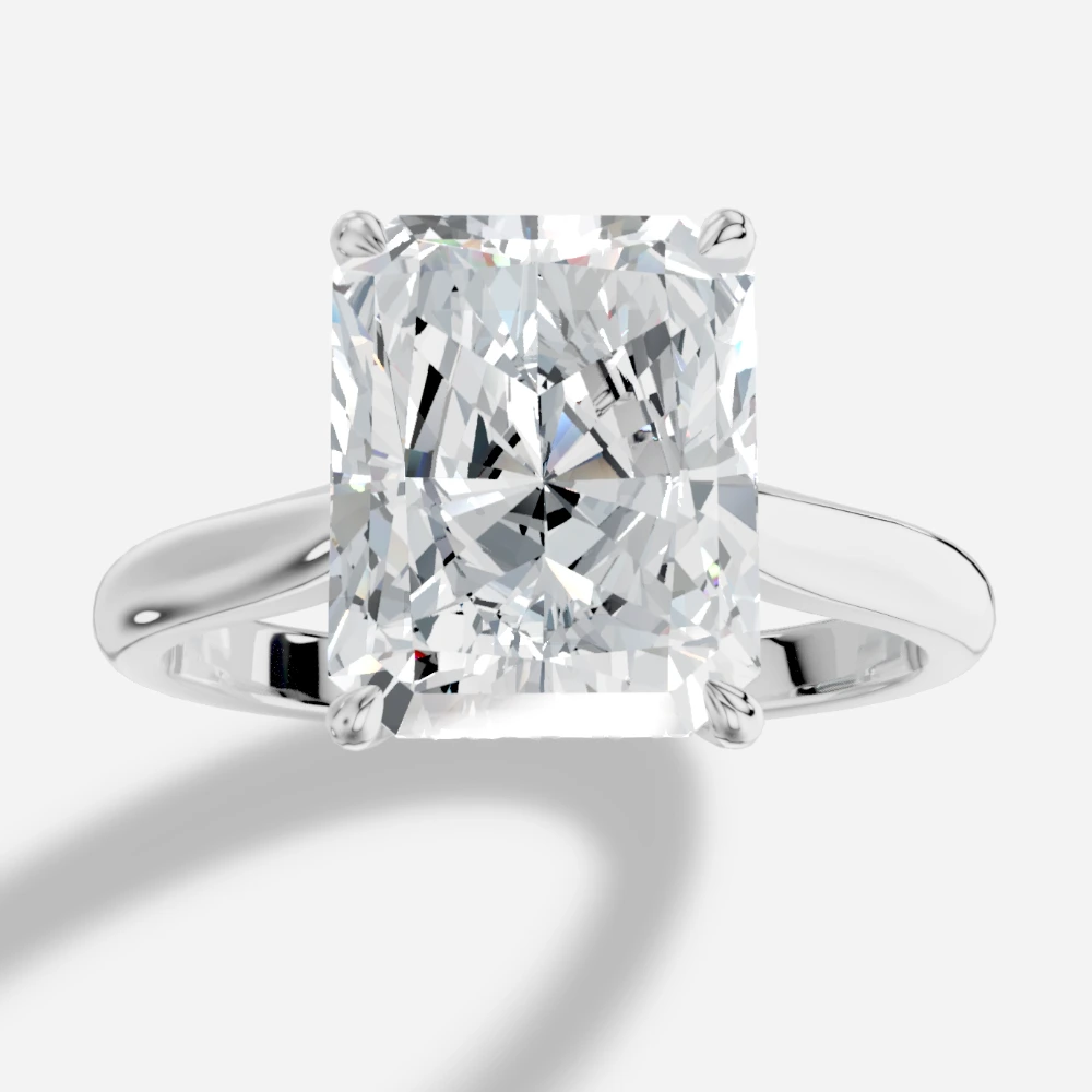 Secret Solitaire-sormus, radiant-hiottu laboratoriotimantti