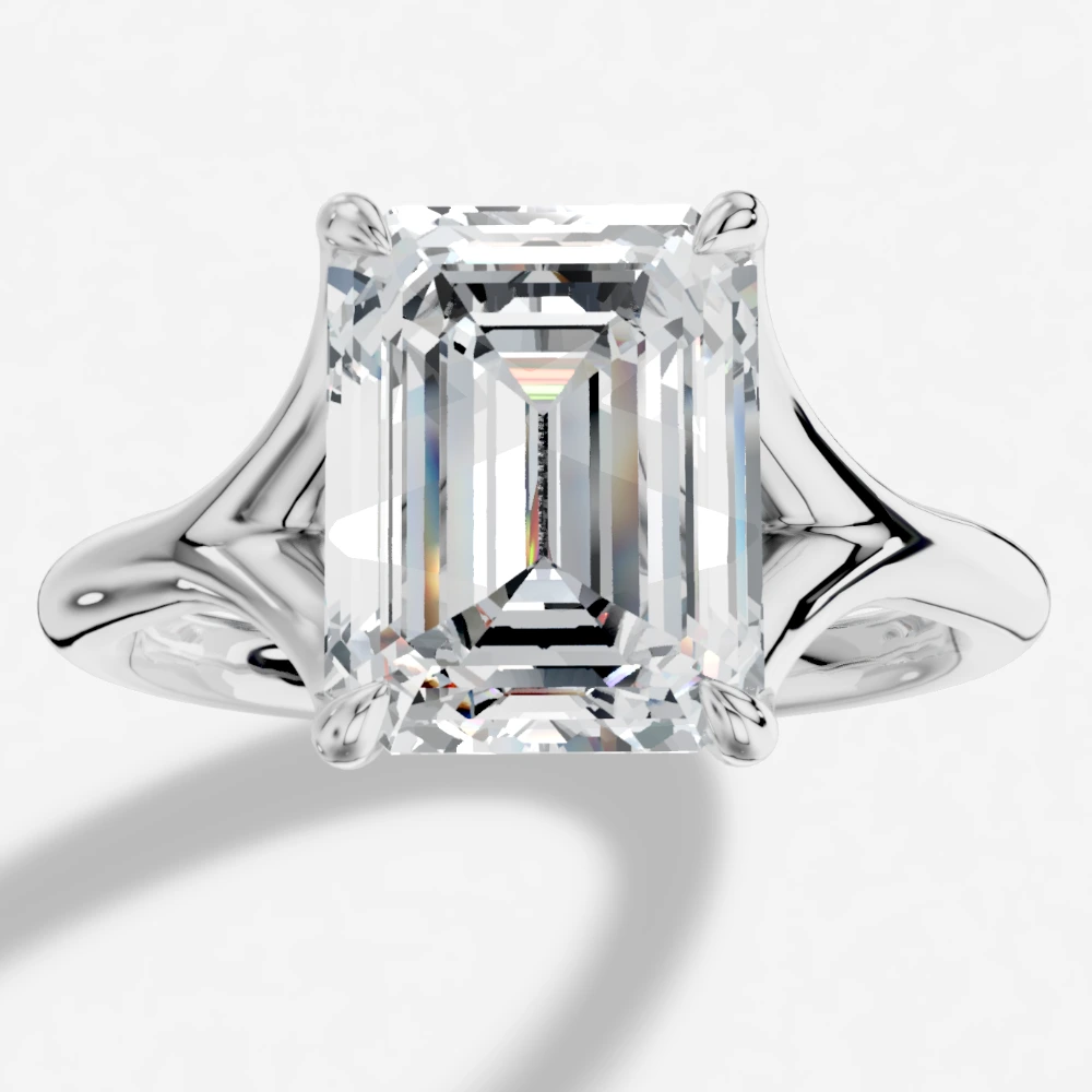 Lyanna Solitaire-sormus, smaragdihiottu laboratoriotimantti
