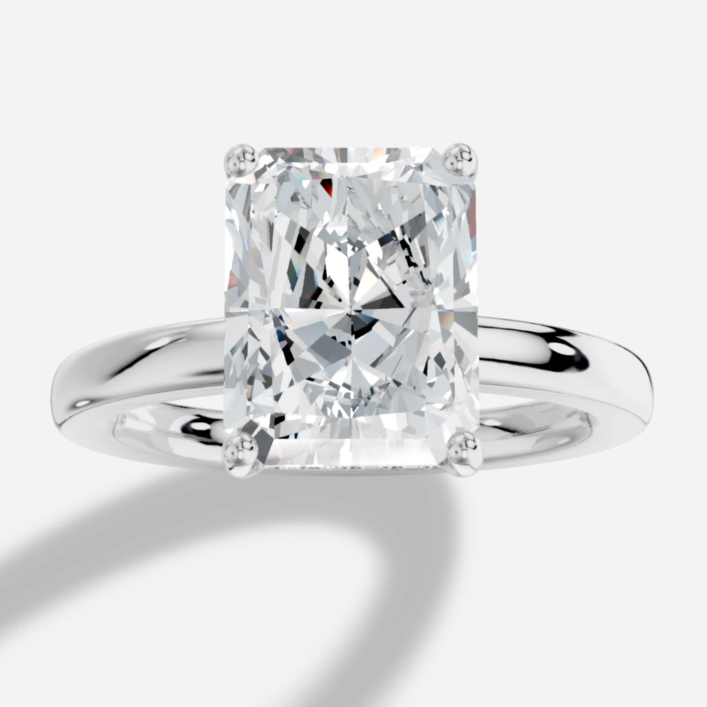 Leila Solitaire-sormus, radiant-hiottu laboratoriotimantti